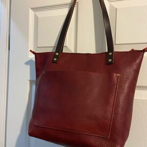 Portland Leather Sangria Medium Zip tote